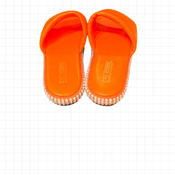 Cape Robbin Neon Orange Rhinestone Slide - Picture 3 of 8